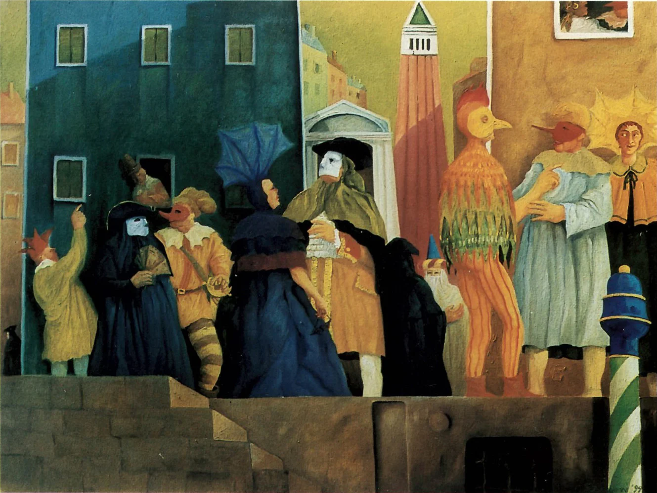 people in venetian costume