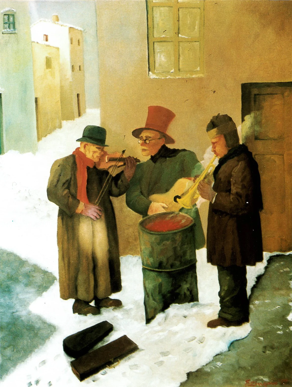 poor people playing instruments